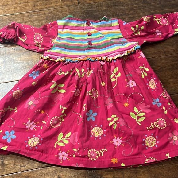 Hanna Andersson Horizontal Stripe/Floral Long Sleeve Dress, size 18-24 months - Picture 6 of 11
